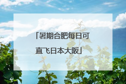 暑期合肥每日可直飞日本大阪